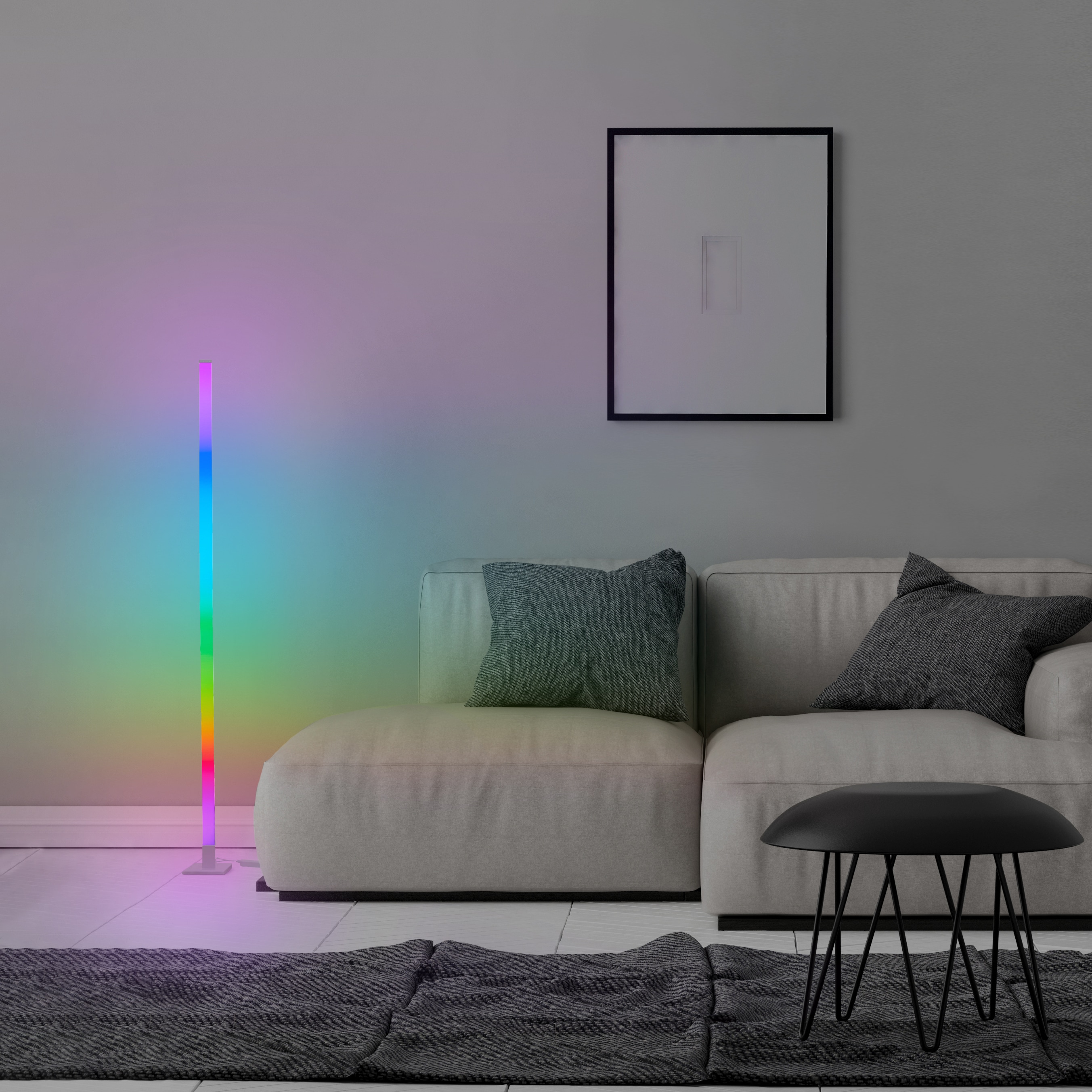 BRILLIANT LED-Stehleuchte Neele, 6,5 W, 125 lm, RGB, dimmbar, weiß BRILLIANT LED-Stehleuchte Neele, 6,5 W, 125 lm, RGB, dimmbar, weiß