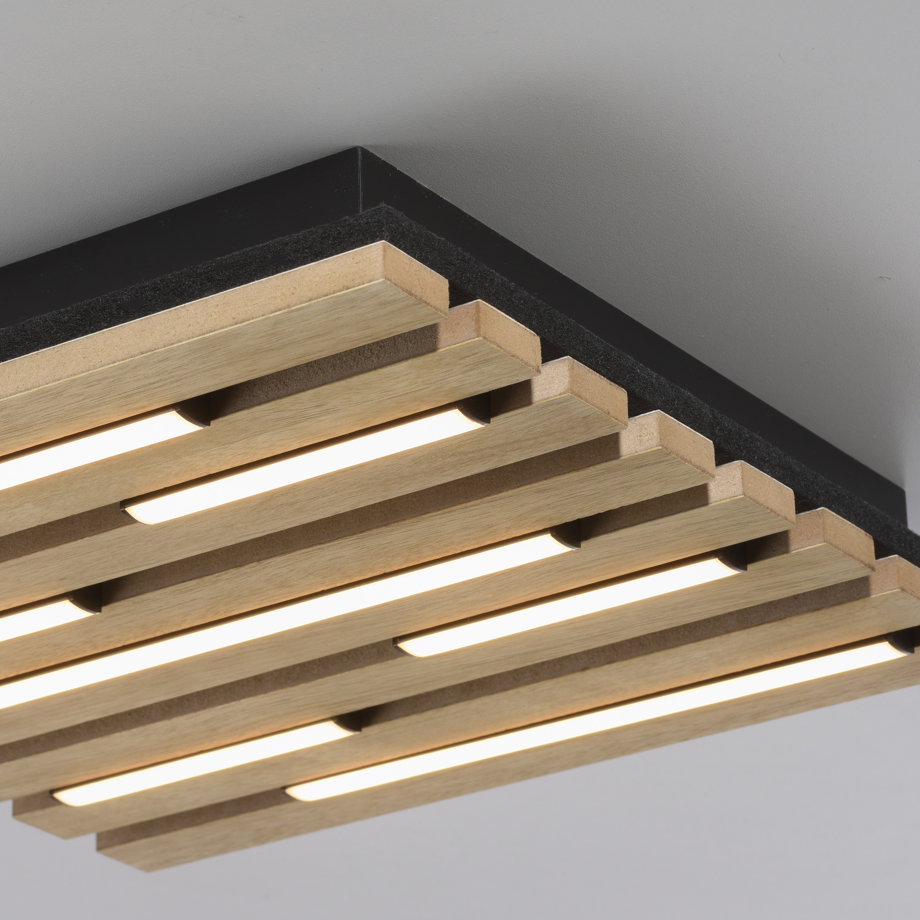 JUST LIGHT LED-Deckenleuchte 15590-79, 10W, 3000K, 1450lm, warmweiß, IP20, Holz/schwarz JUST LIGHT LED-Deckenleuchte 15590-79, 10W, 3000K, 1450lm, warmweiß, IP20, Holz/schwarz