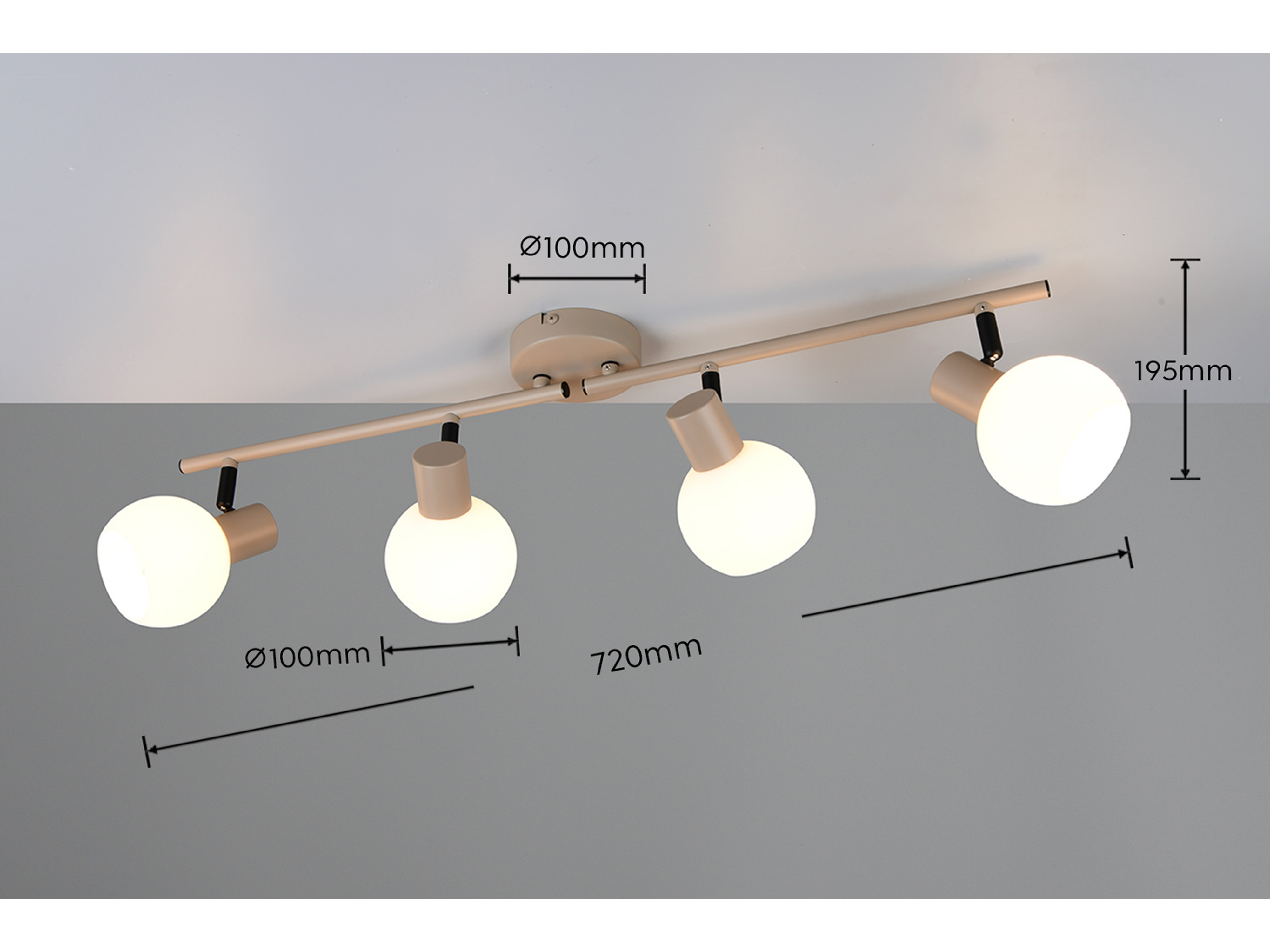 REALITY Deckenleuchte 4 flg. Boba R86374043, E14, ohne LM, IP20, beige REALITY Deckenleuchte 4 flg. Boba R86374043, E14, ohne LM, IP20, beige