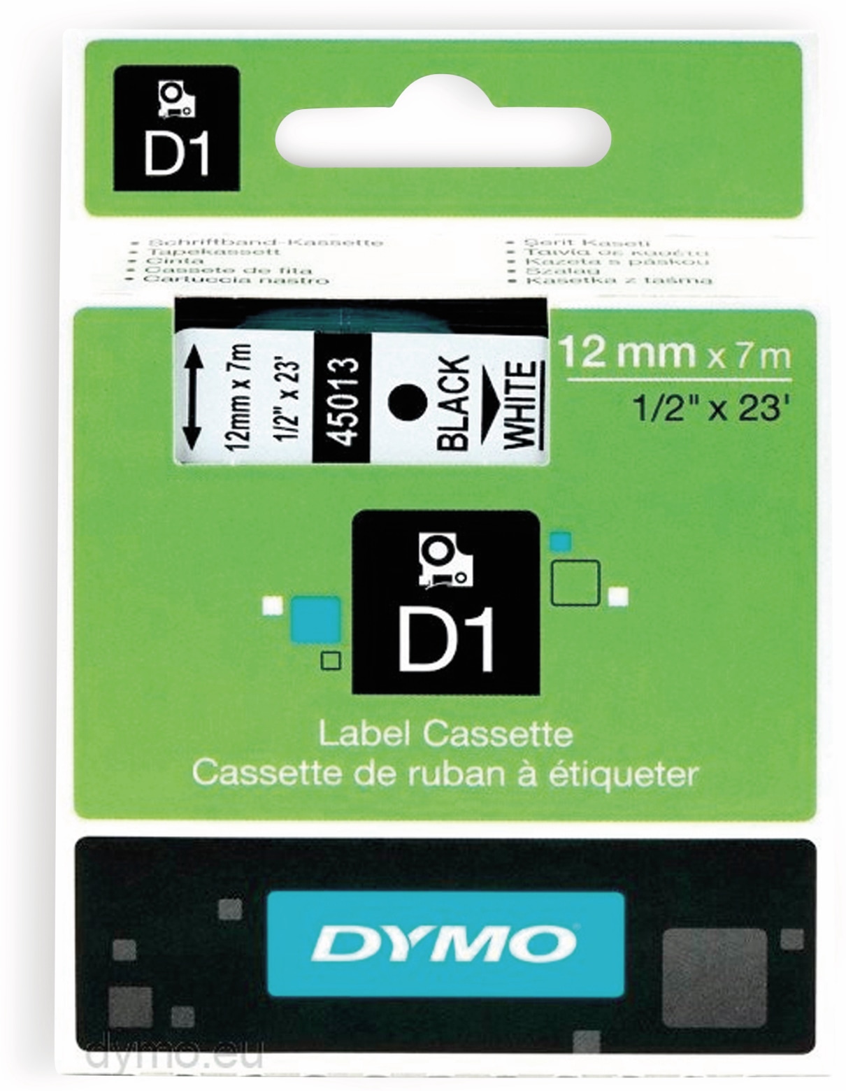DYMO Beschriftungsband D1 für LabelManager, schwarz auf weiß, Standard, 12 mm DYMO Beschriftungsband D1 für LabelManager, schwarz auf weiß, Standard, 12 mm