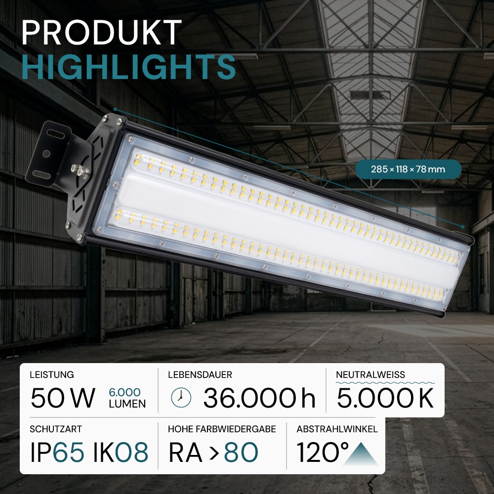 LUXULA LED-HighBay-Leuchte, EEK: E, 50 W, 6000 lm, 5000 K, schwarz LUXULA LED-HighBay-Leuchte, EEK: E, 50 W, 6000 lm, 5000 K, schwarz