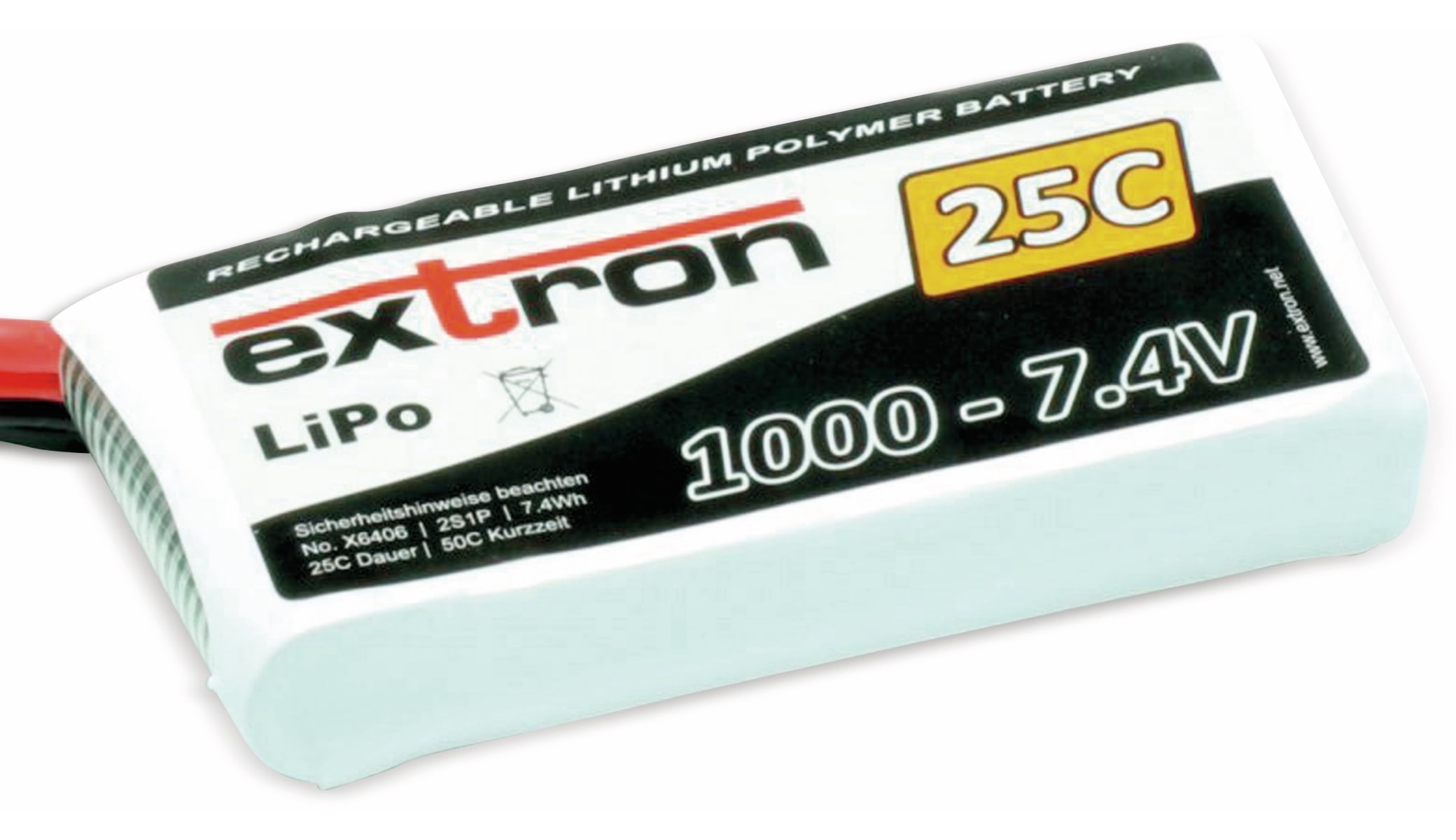 EXTRON Modellbau-Akkupack X2, LiPo, 7,4 V-/1000 mAh, 25C EXTRON Modellbau-Akkupack X2, LiPo, 7,4 V-/1000 mAh, 25C