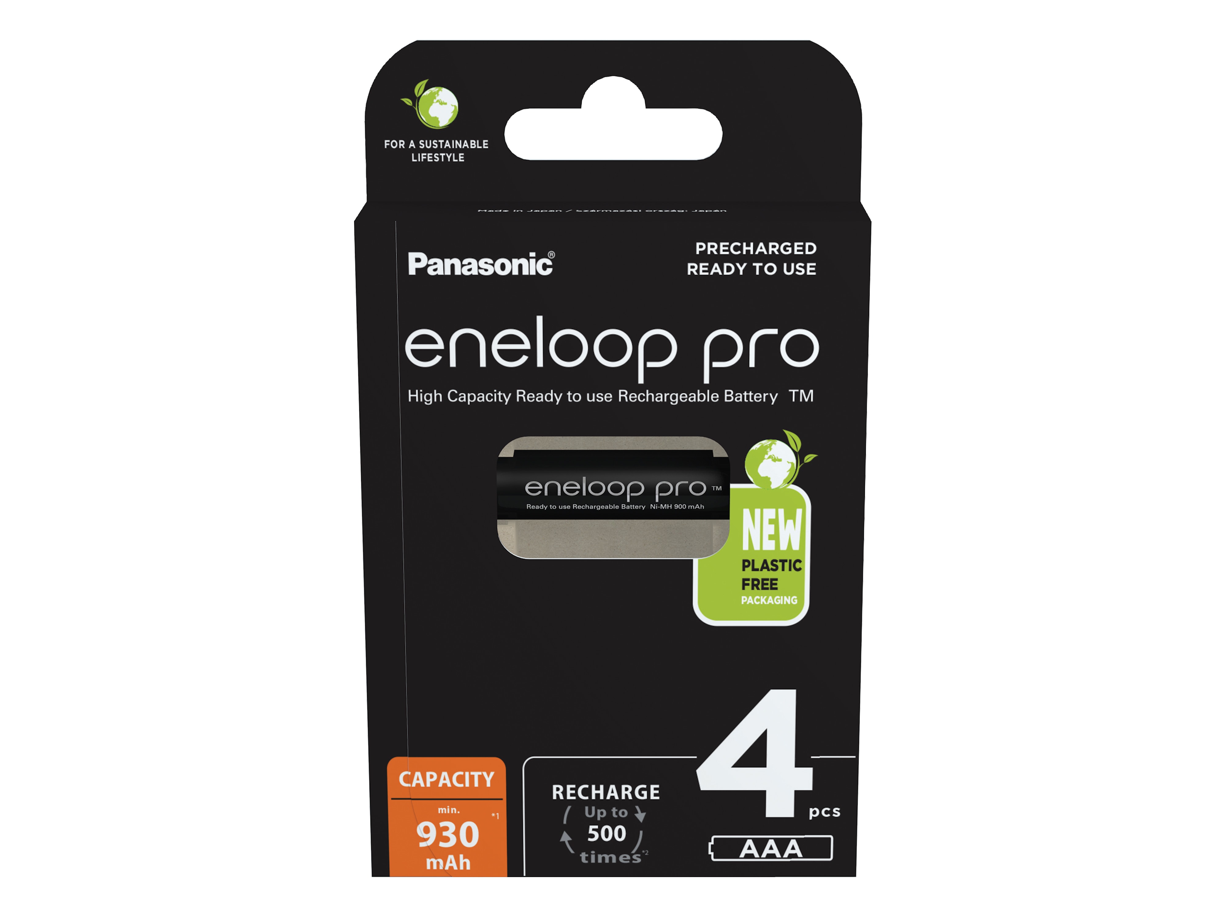 PANASONIC eneloop NiMH-Micro Akku, 930mAh, 4 Stück
