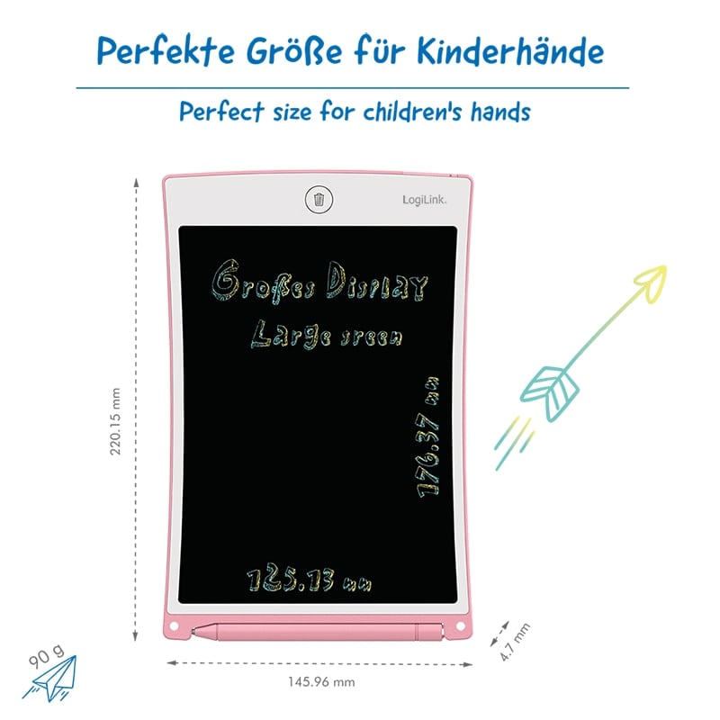 LOGILINK Schreibtafel AA0180 8,5" pink LOGILINK Schreibtafel AA0180 8,5" pink