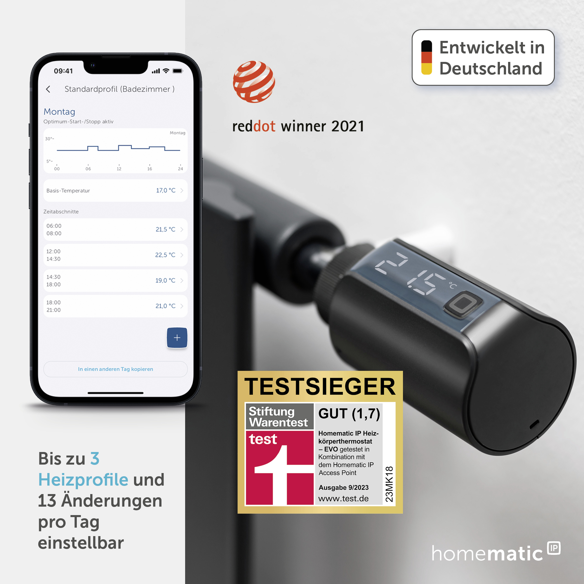 HOMEMATIC IP 158419A0, Heizkörperthermostat EVO, anthrazit HOMEMATIC IP 158419A0, Heizkörperthermostat EVO, anthrazit