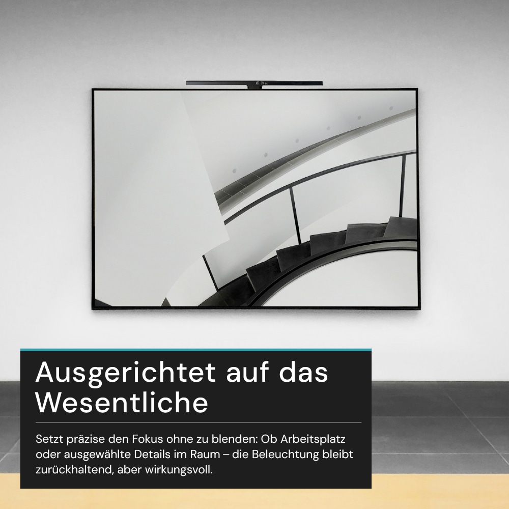 LUXULA LED-Monitorleuchte, 5W, EEK: G, 250lm, CCT, IP20, Touch Control, schwarz, 50 cm