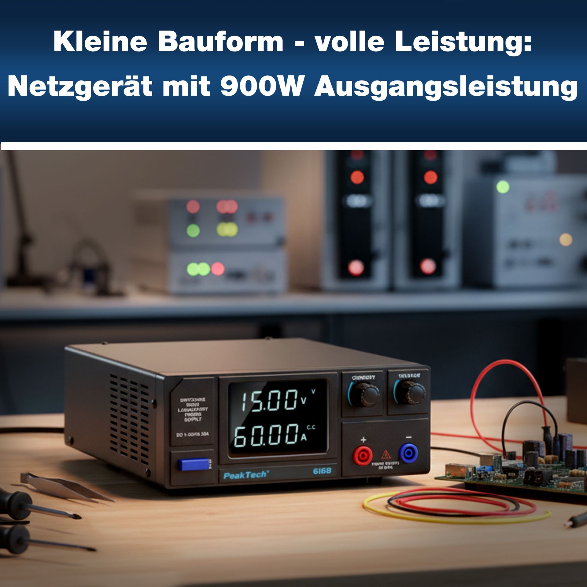 PEAKTECH Labornetzgerät P 6168, 1...15 V, 0...60 A, 900 W