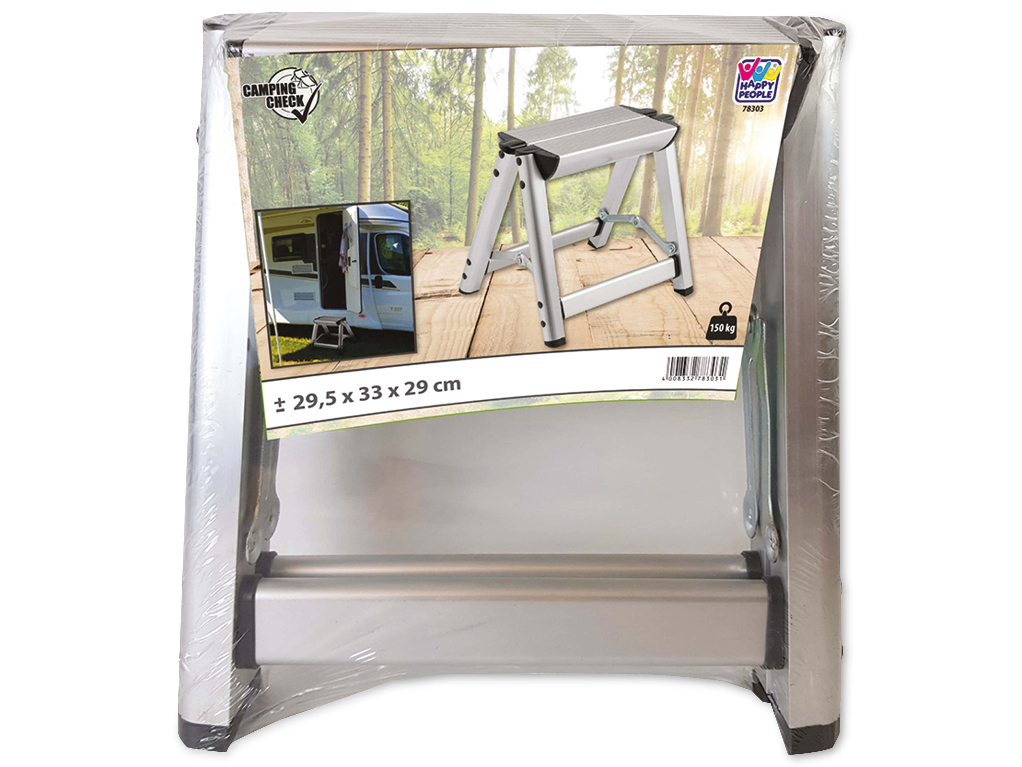HAPPY PEOPLE Trittstufe klappbar, 29,5x33x29 cm, Aluminium, 150kg Tragkraft HAPPY PEOPLE Trittstufe klappbar, 29,5x33x29 cm, Aluminium, 150kg Tragkraft