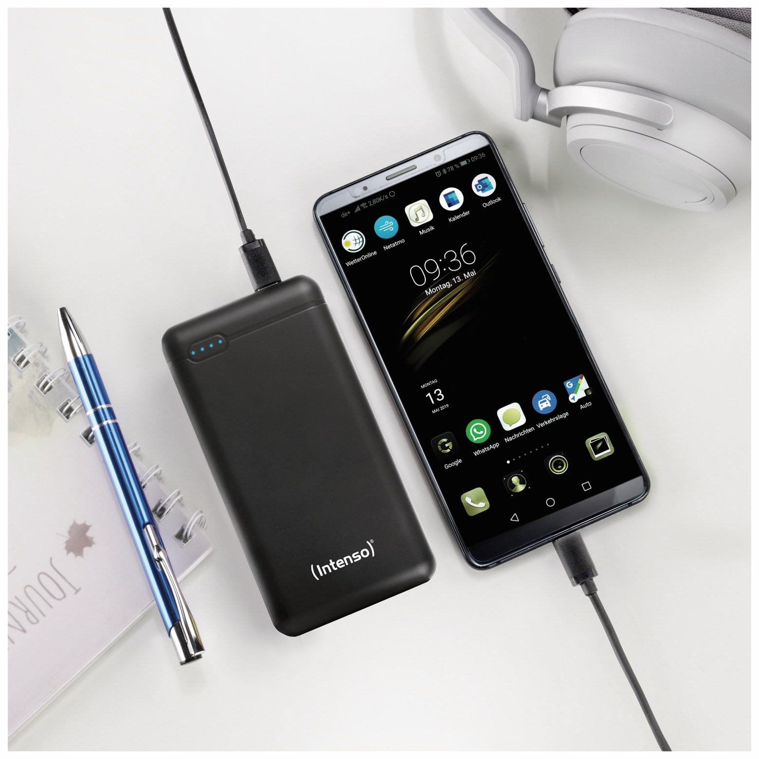 INTENSO USB Powerbank 7313550 XS 20000, 20.000 mAh, schwarz