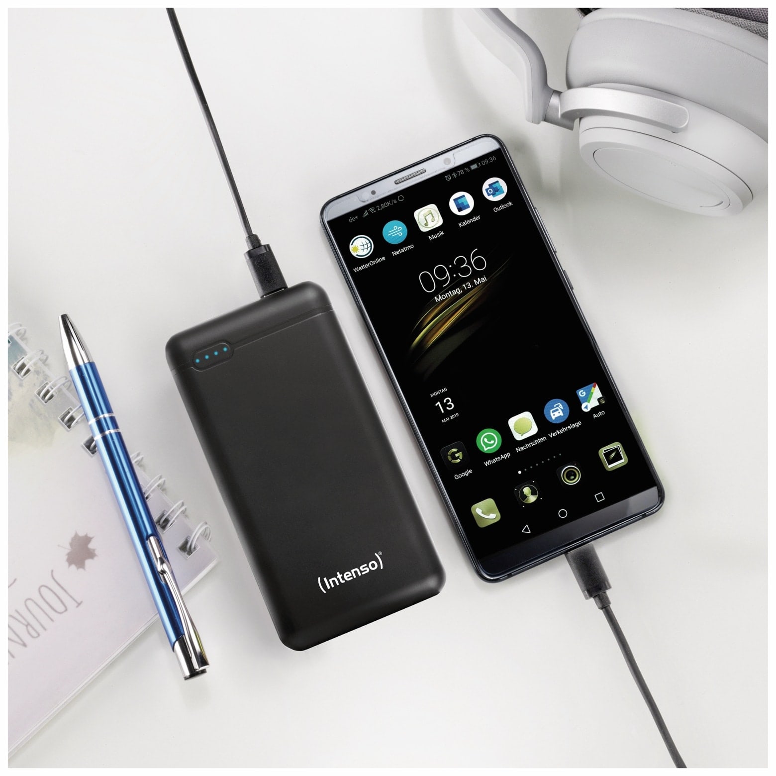 INTENSO USB Powerbank 7313550 XS 20000, 20.000 mAh, schwarz INTENSO USB Powerbank 7313550 XS 20000, 20.000 mAh, schwarz