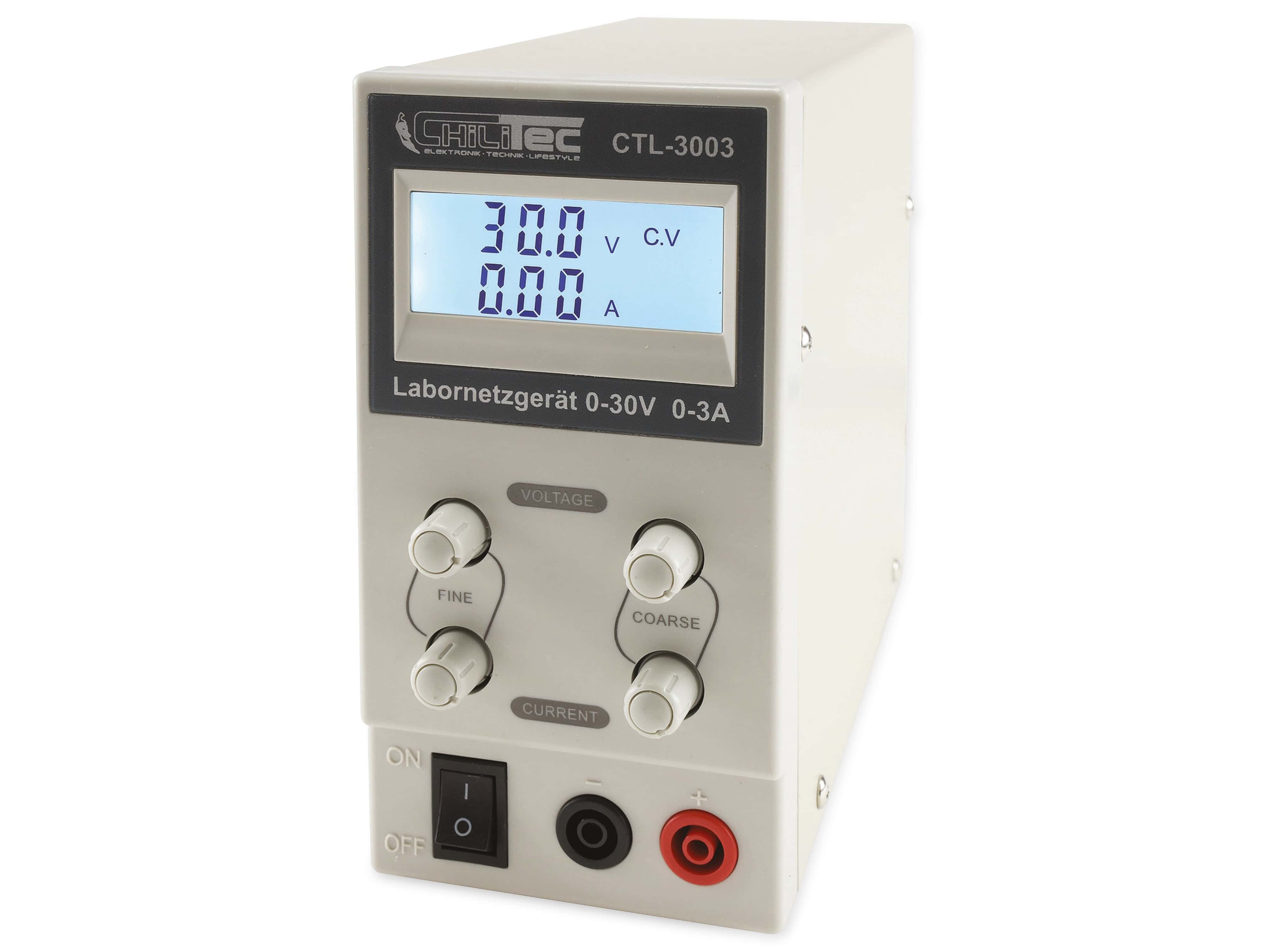 CHILITEC Regelbares Labornetzgerät CTL-3003, 0...30 V / 0...3 A, LCD CHILITEC Regelbares Labornetzgerät CTL-3003, 0...30 V / 0...3 A, LCD