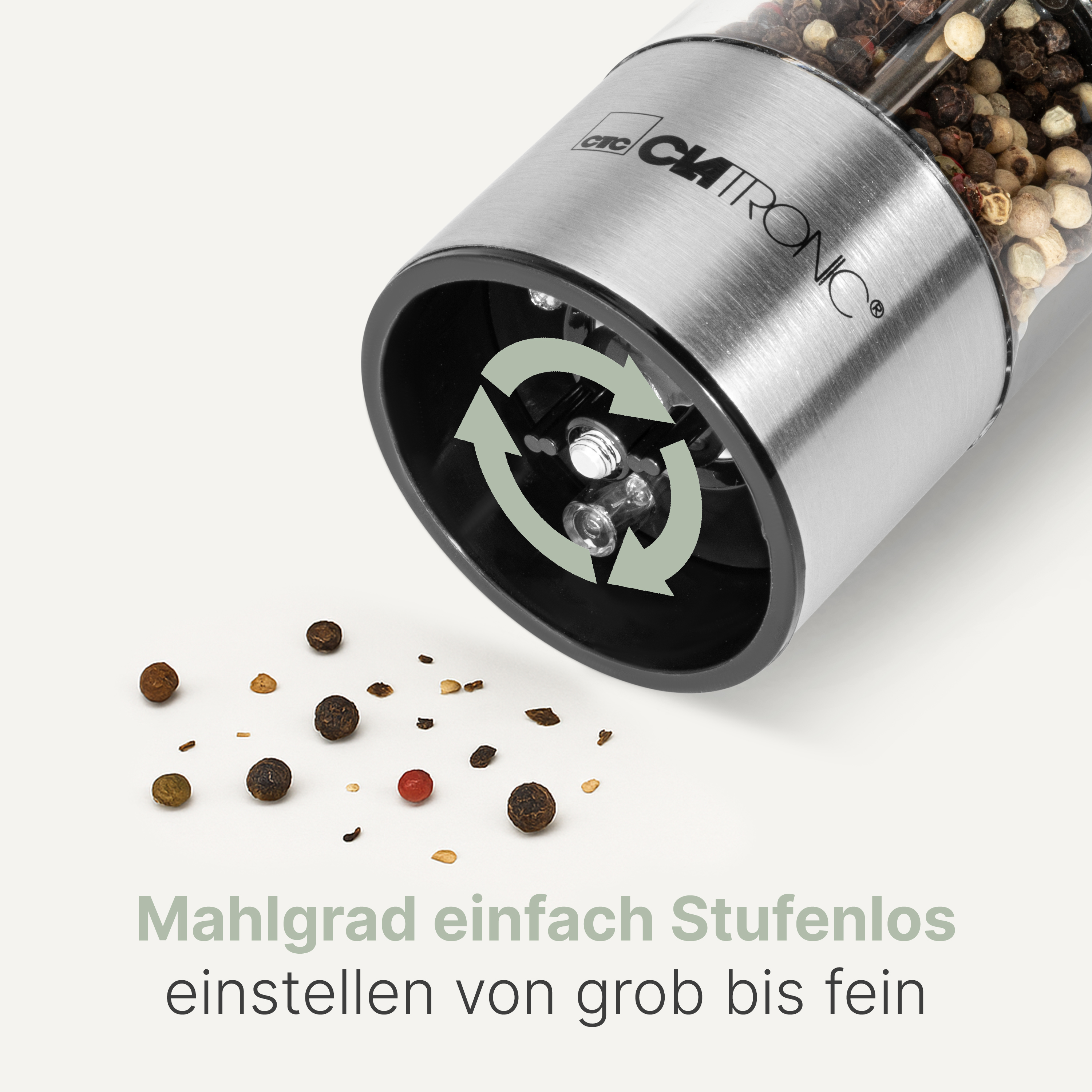 CLATRONIC Salz & Pfeffermühle PSM 3004 N, elektrisch, mit Licht, Karamik-Mahlwerk CLATRONIC Salz & Pfeffermühle PSM 3004 N, elektrisch, mit Licht, Karamik-Mahlwerk