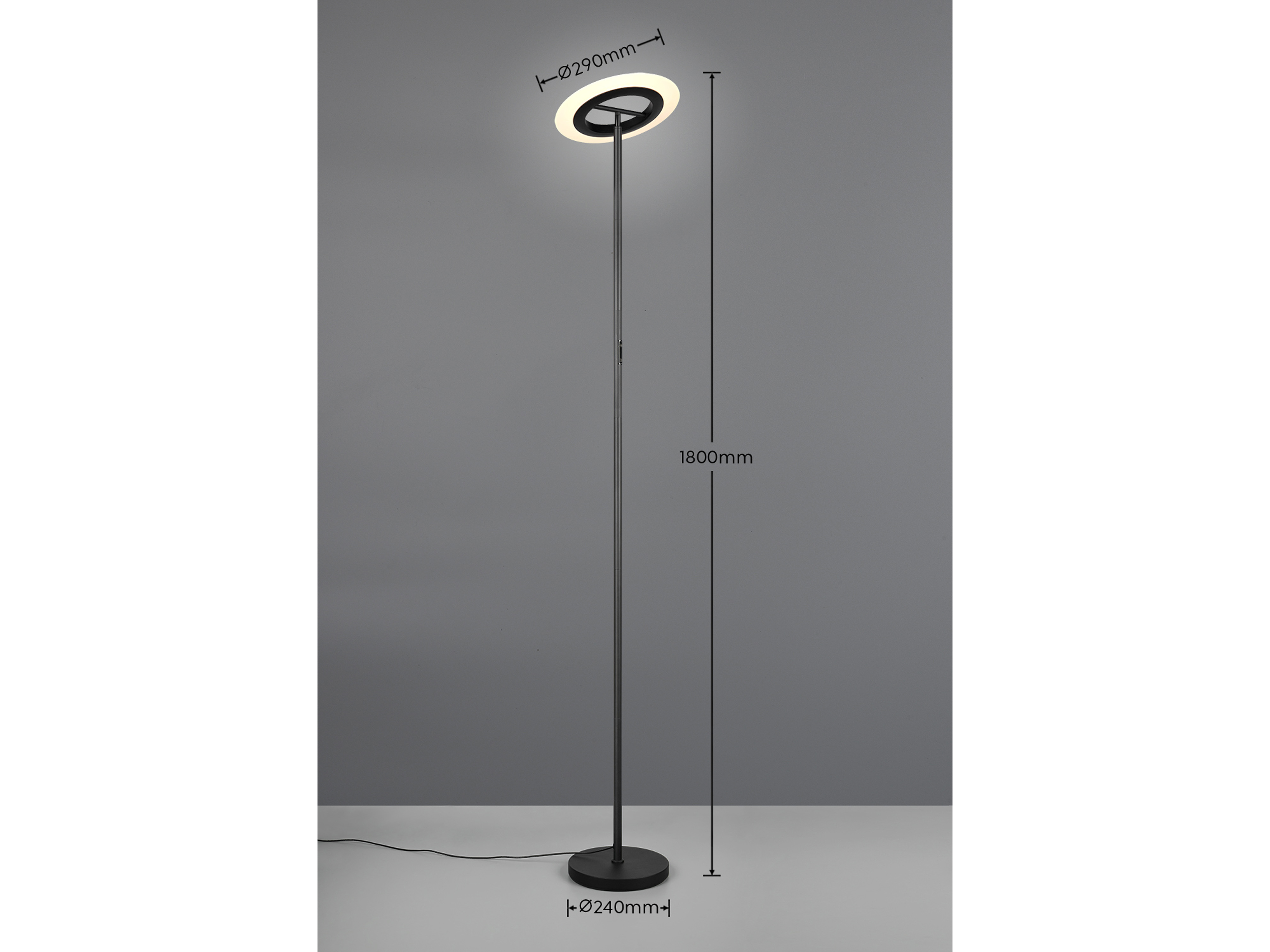 REALITY LED-Stehleuchte Samba R43411132, 16,5W, 2700... 6500K, 1900lm, CCT, RGB, IP20, schwarz REALITY LED-Stehleuchte Samba R43411132, 16,5W, 2700... 6500K, 1900lm, CCT, RGB, IP20, schwarz