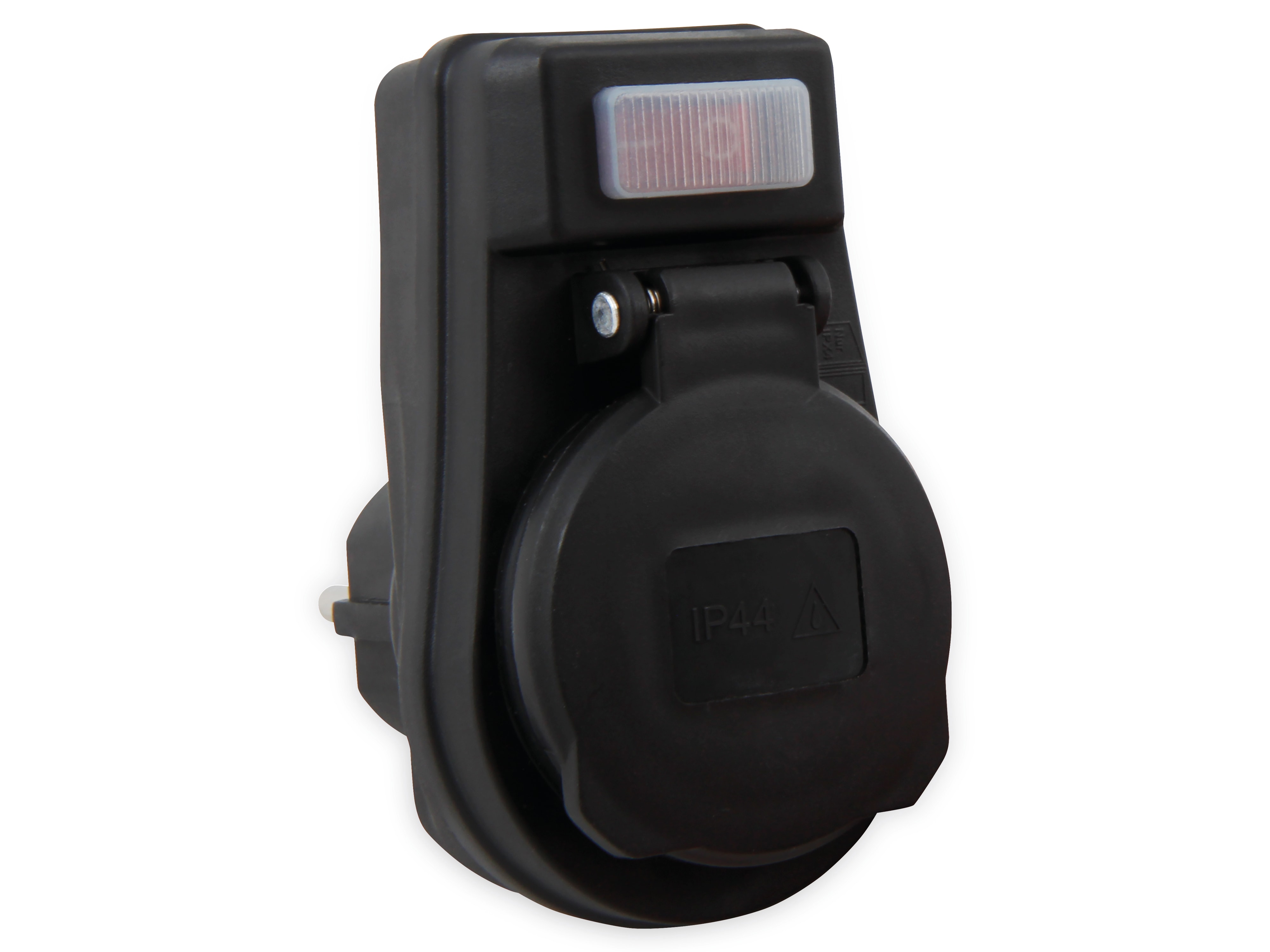 MCPOWER Schutzkontakt-Zwischensteckdose mit Schalter, IP44, schwarz MCPOWER Schutzkontakt-Zwischensteckdose mit Schalter, IP44, schwarz