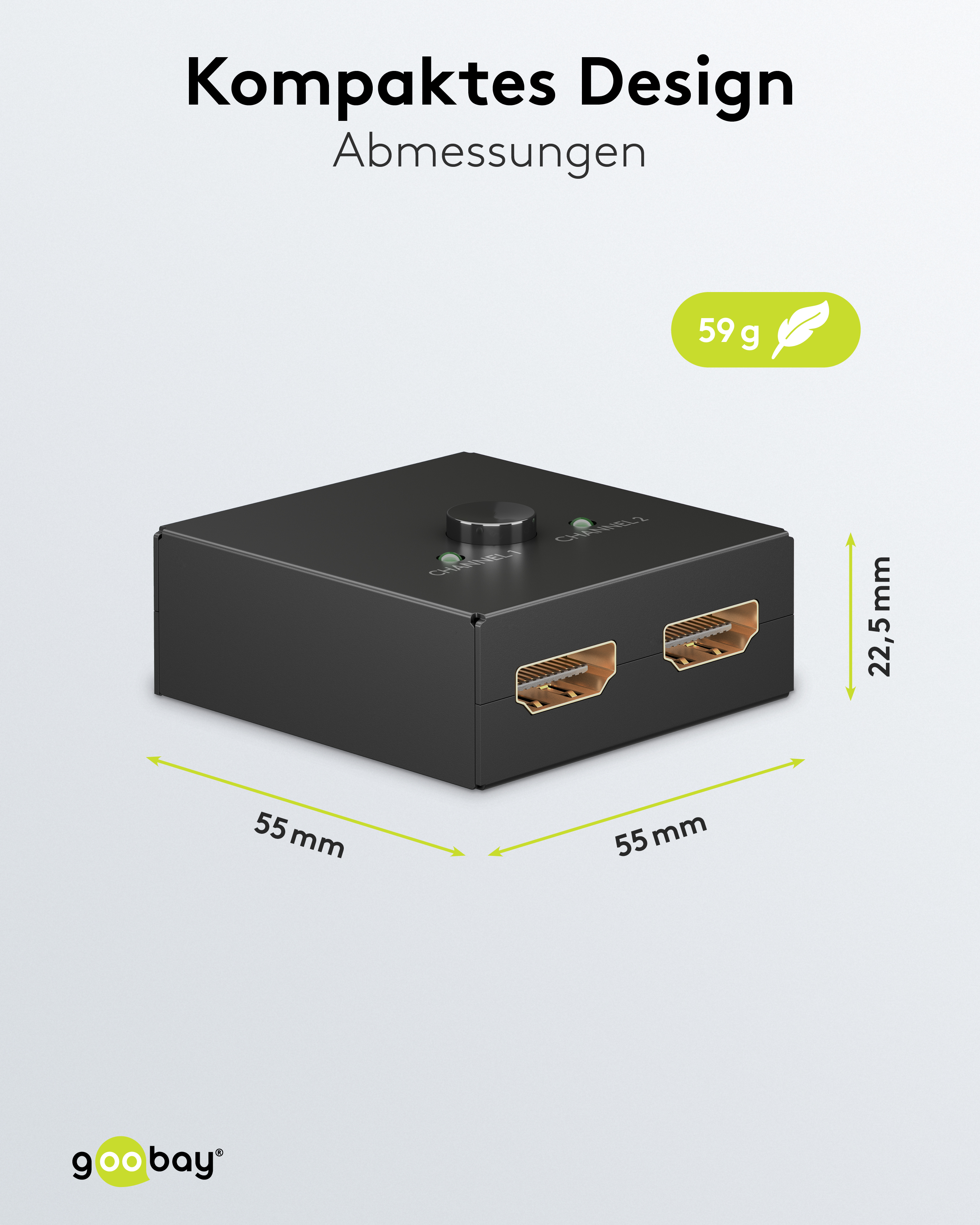 GOOBAY Manuelle HDMI-Umschaltbox 2 auf 1, 4K, 60 Hz GOOBAY Manuelle HDMI-Umschaltbox 2 auf 1, 4K, 60 Hz