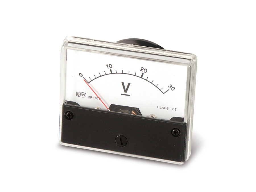 Drehspul-Einbauinstrument, 0...30 V- Drehspul-Einbauinstrument, 0...30 V-