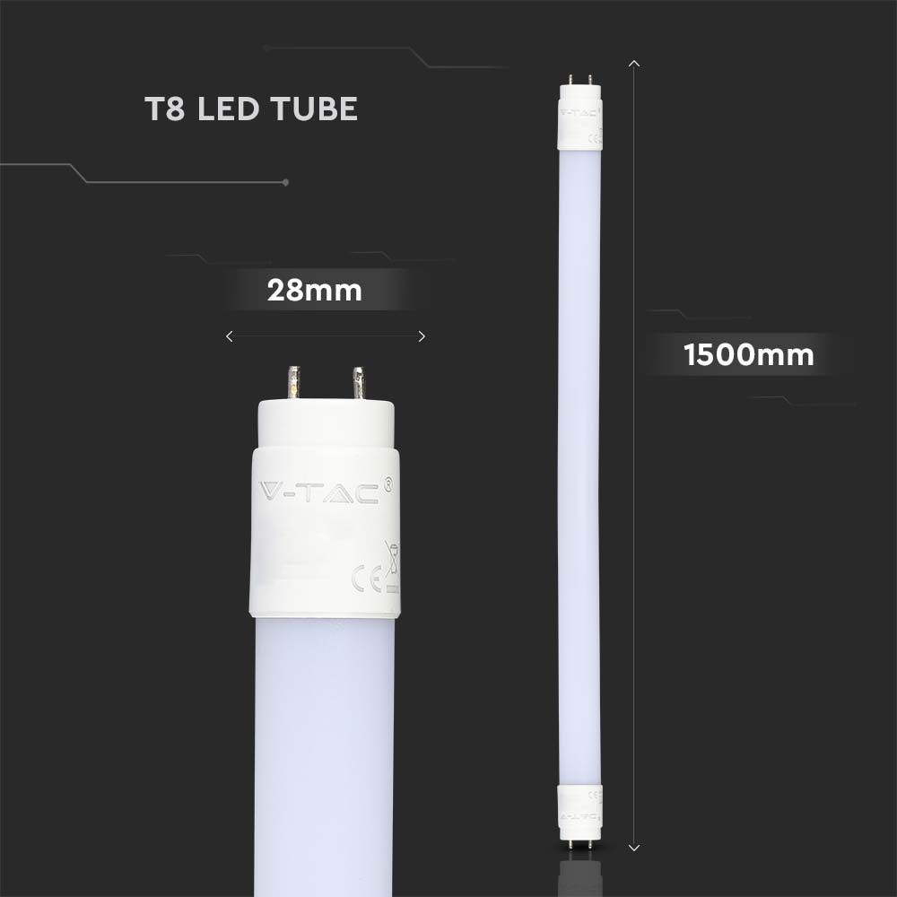 V-TAC LED-Röhre VT-1577, T8, EEK: F, 20 W, 2100 lm, 6500 K, G13, 150 cm V-TAC LED-Röhre VT-1577, T8, EEK: F, 20 W, 2100 lm, 6500 K, G13, 150 cm