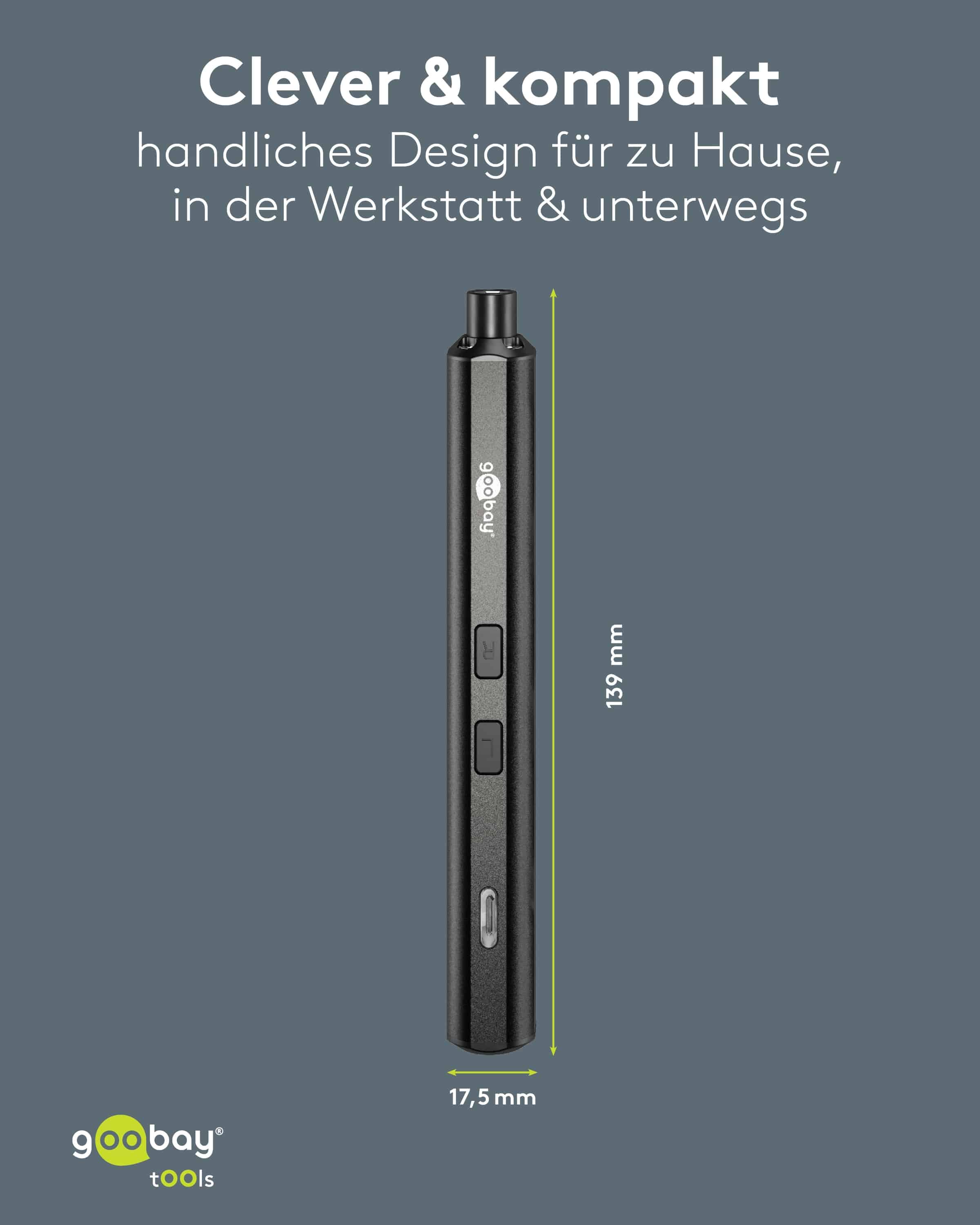 GOOBAY TOOLS Elektrischer Schraubendreher, 77838, mit 20-tlg. Präzisions-Bitsatz GOOBAY TOOLS Elektrischer Schraubendreher, 77838, mit 20-tlg. Präzisions-Bitsatz