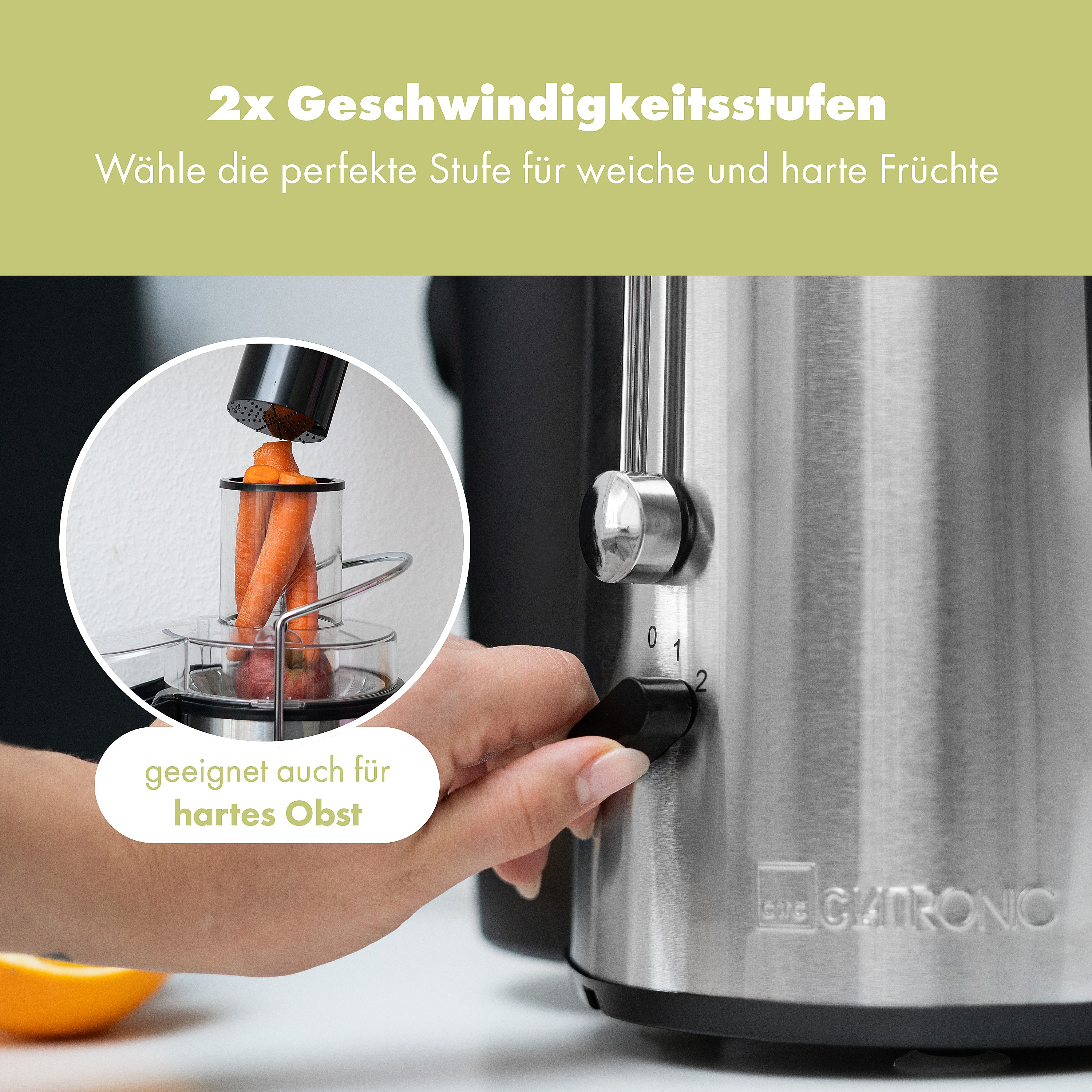 CLATRONIC Entsafter AE 3532, direkter Saftauslauf, schwarz-inox, 1000 W CLATRONIC Entsafter AE 3532, direkter Saftauslauf, schwarz-inox, 1000 W