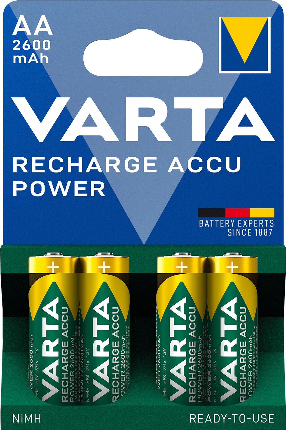 VARTA NiMH-Mignon-Akku 5716, 2600 mAh, 4 Stück VARTA NiMH-Mignon-Akku 5716, 2600 mAh, 4 Stück