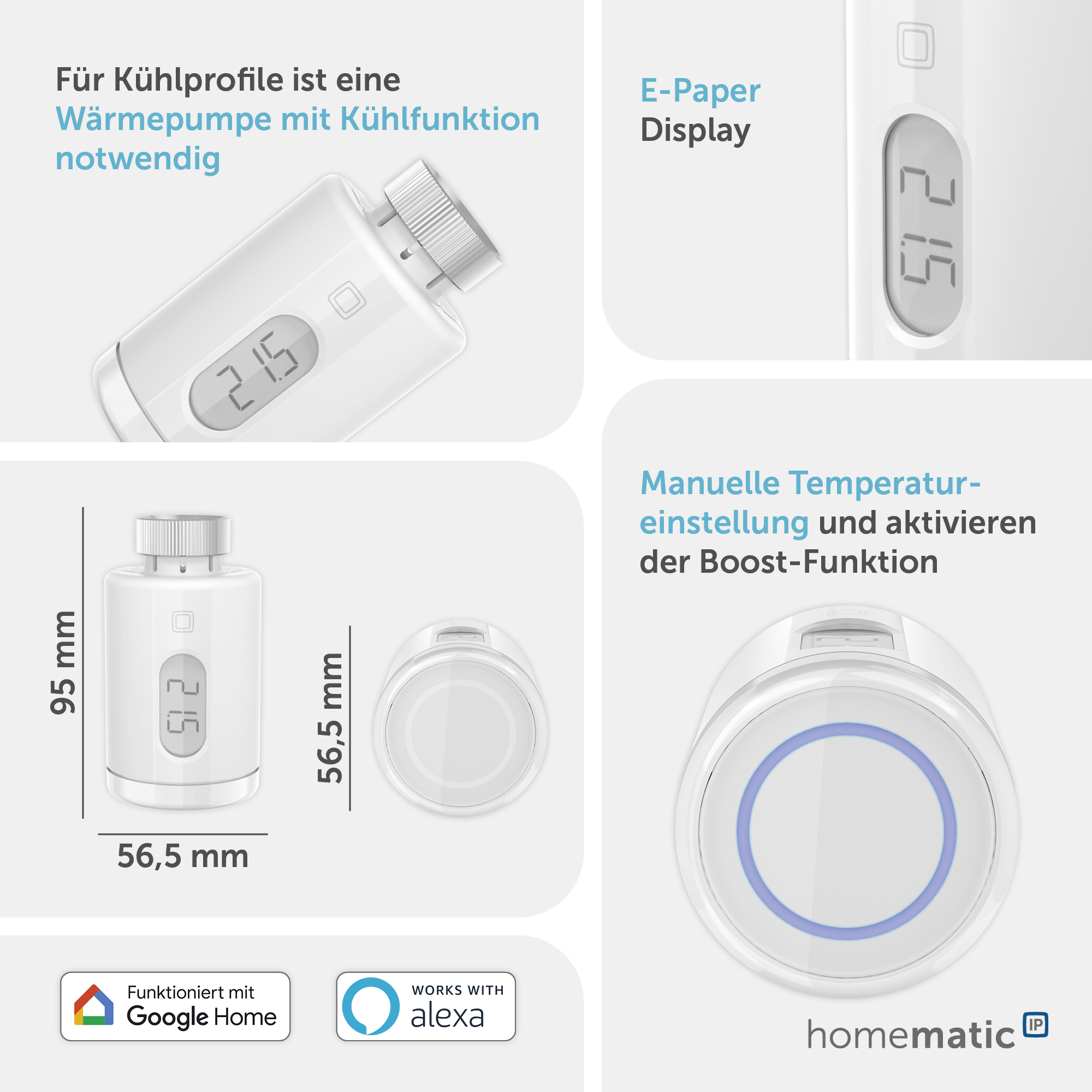 HOMEMATIC IP 161046A0, Heizkörper-Thermostat pure HOMEMATIC IP 161046A0, Heizkörper-Thermostat pure