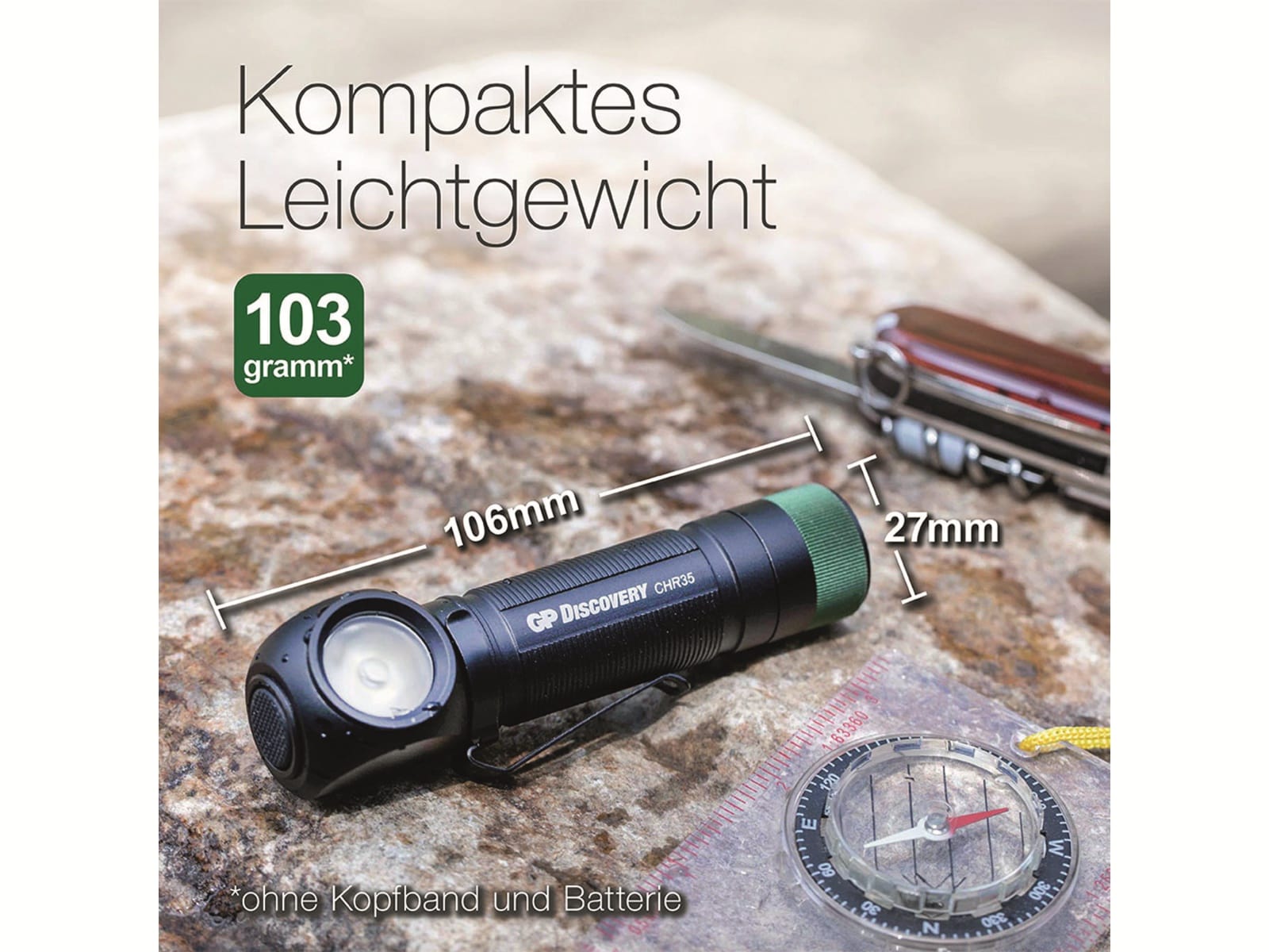 GP LED-Stirnlampe Discovery CH35, 600 lm, inkl. Li-Ion Akku 18650 GP LED-Stirnlampe Discovery CH35, 600 lm, inkl. Li-Ion Akku 18650