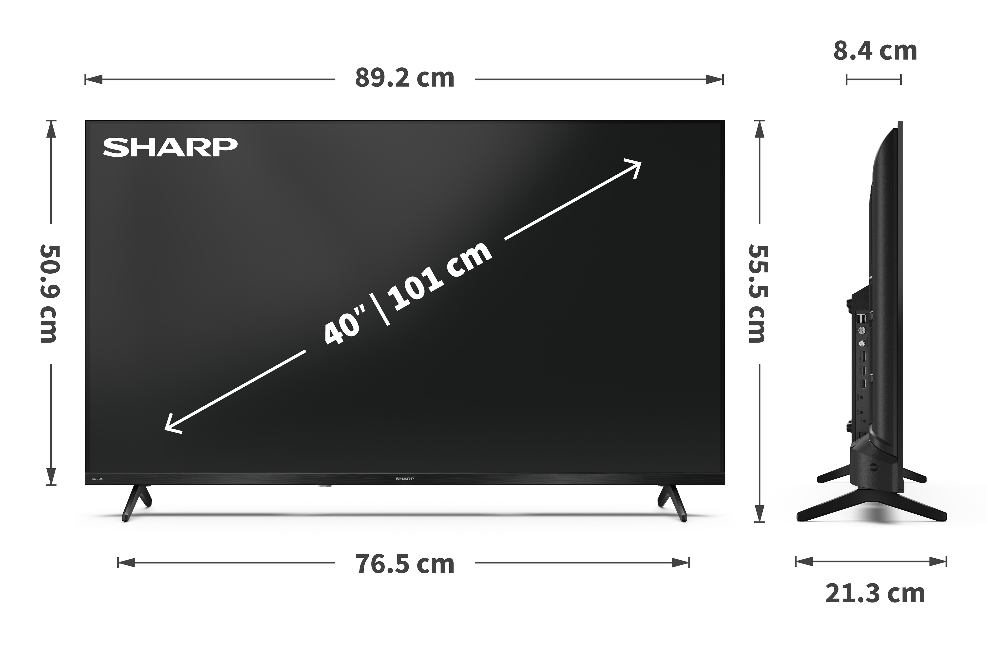 SHARP LED-TV Google TV 40HF2265E, 101 cm (40"), HD, EEK: E