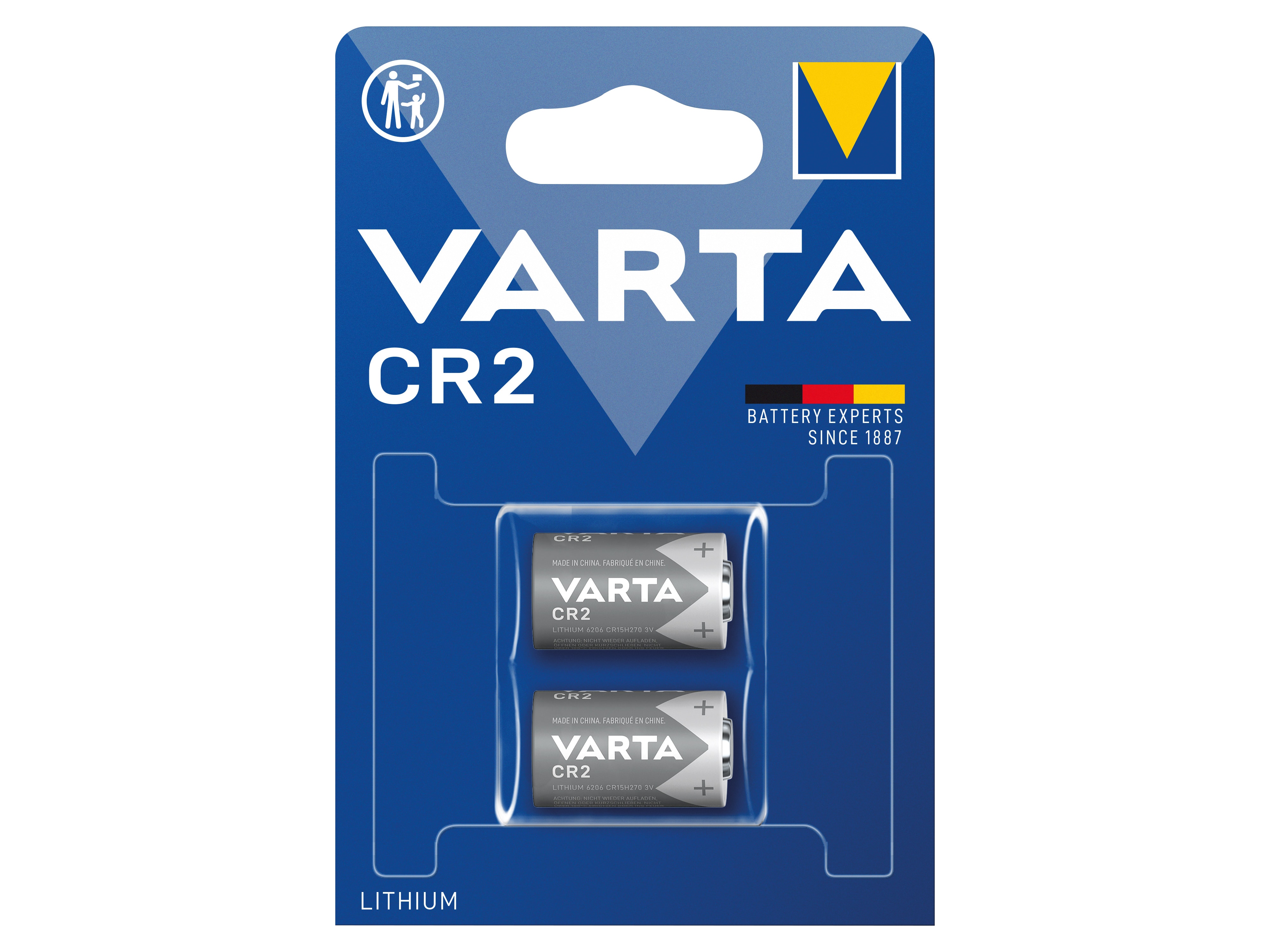 VARTA Lithium-Batterie, CR2, 3V, Photo, 2 Stück VARTA Lithium-Batterie, CR2, 3V, Photo, 2 Stück